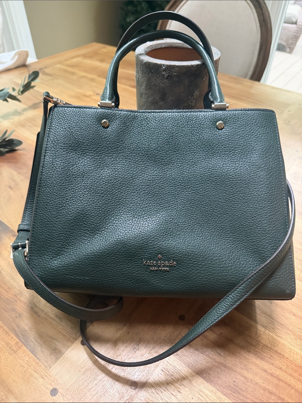 kate spade Emerald Green Leather Top-Handle Satchel
